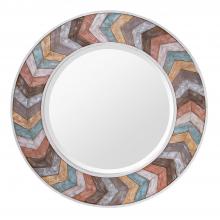 Varaluz 4DMI0126 - Jemma Waxed Colorful Chevron Wood Round Mirror