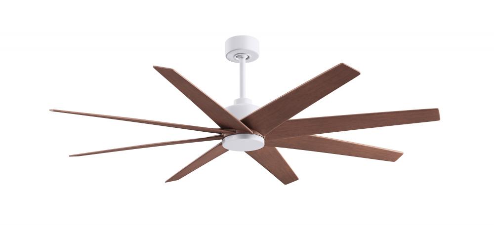 Ariella 8-blade ceiling fan in Matte White and Walnut Tone blades