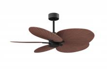 Matthews Fan Company AKTP-BK-WN - Alessandra Tropical 5-blade ceiling fan in Matte Black and Walnut Tone blades.