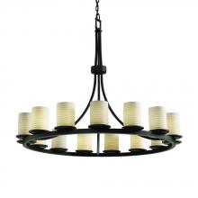 Justice Design Group POR-8715-10-BMBO-MBLK - Dakota 15-Light 1-Tier Ring Chandelier