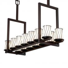 Justice Design Group WGL-8764-10-SWCB-DBRZ - Dakota 14-Light Bridge Chandelier (Tall)