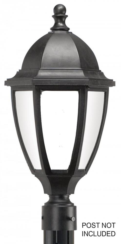 EVERSTONE POST LANTERN BLACKSTONE W/FROSTED LENS